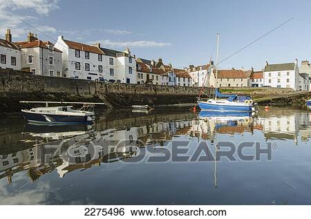 Stock Photograph - Uk, Scotland, Fife, East Neuk, Sailing Boats; St Monans. Fotosearch