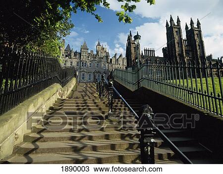 UK, Scotland, Low Angle View; Edinburgh, Steps Leading Up To Old Building View Large Photo Image Stock Image - UK, Scotland, Low Angle View; Edinburgh, Steps Leading Up To Old Building. Fotosearch