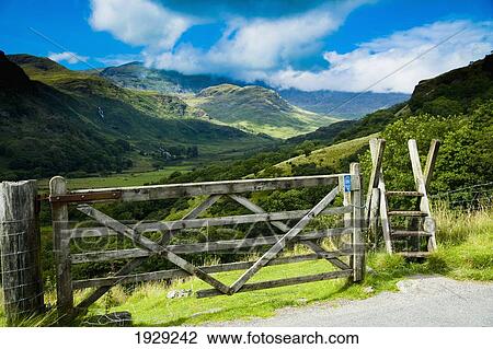 UK, Snowdonia National Park; North Wales, Fence and Dramatic Scenery Beyond; Nantgwynant View Large Photo Image Stock Image - UK, Snowdonia National Park; North Wales, Fence and Dramatic Scenery Beyond; Nantgwynant. Fotosearch