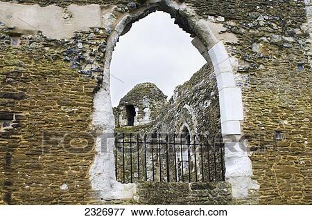 Stock Photo - UK, Surrey; Guildford, St. Catherine's Hill, Ruins of St. Catherine's Chapel. Fotosearch