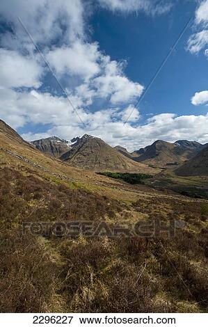 UK, View looking up Glen Coe valley; Argyll View Large Photo Image Stock Photo - UK, View looking up Glen Coe valley; Argyll. Fotosearch