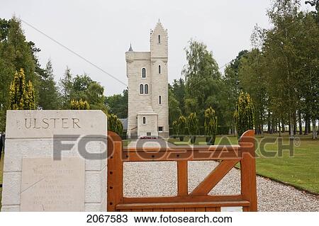 Stock Image - Ulster Tower, An Exact Replica Of The Tower On Lady Helen Dufferin's Property At Clnboye, Northern Ireland, Where The Irish Division Underwent Its Training Before The Battle Of The Somme, Thiepval, Somme, France. Fotosearch