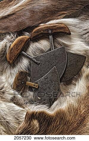 Stock Image - Ulu's, The Traditional Knife Of The Inuit, Churchill, Manitoba.. Fotosearch