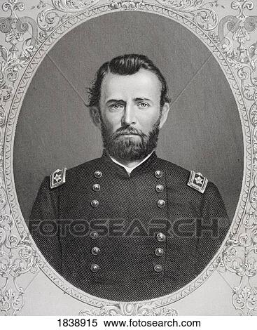 Stock Photography - Ulysses S. Grant 1822-1885. Commmander Of Union Armies In American Civil War And 18Th President Of United States 1869ÃƒÂ¢Ã¢â€šÂ¬Ã¢â‚¬Å“77. From Ambrotype By Matthew Brady. Fotosearch