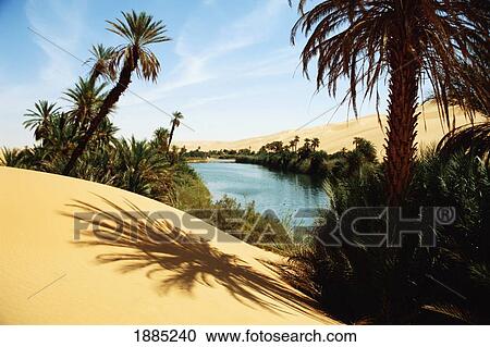 Umm Al-Maa Lake, Ubari Sand Sea View Large Photo Image Stock Image - Umm Al-Maa Lake, Ubari Sand Sea. Fotosearch