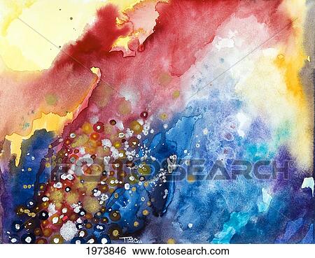 Stock Photograph - Unabashed, Abstract Of Colored Light (Watercolor Painting).. Fotosearch