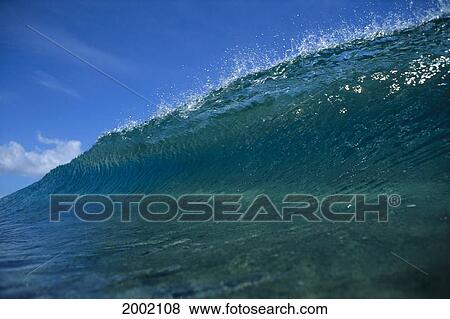 Under View Of Turquoise Wave Curling, Blue Sky, Sun Reflections View Large Photo Image Stock Photo - Under View Of Turquoise Wave Curling, Blue Sky, Sun Reflections. Fotosearch