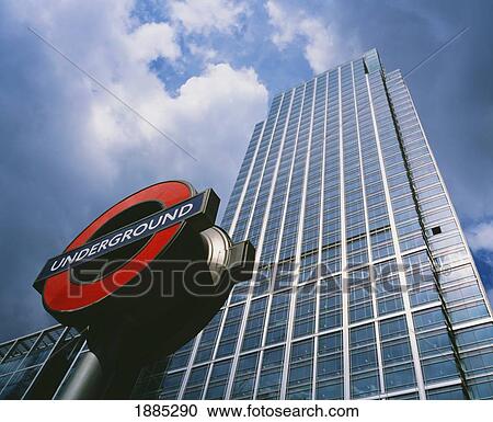 Stock Image - Underground Sign At Canary Wharf. Fotosearch