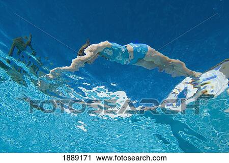 Underwater View Of Woman Diving Into Pool View Large Photo Image Stock Image - Underwater View Of Woman Diving Into Pool. Fotosearch
