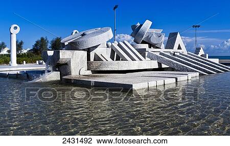 Unique sculpture and water fountain; Pescara, Italy View Large Photo Image Stock Image - Unique sculpture and water fountain; Pescara, Italy. Fotosearch