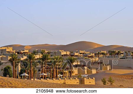 Stock Photo - United Arab Emirates, Abu Dahbi, Qasr al Sarab, Liwa desert, Qasr al Sarab hotel. Fotosearch