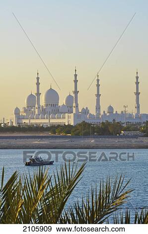 United Arab Emirates, Abu Dahbi, View of Shaikh Zayed Bin Sultan Al Nahyan Mosque from Shangri-la Hotel View Large Photo Image Stock Photo - United Arab Emirates, Abu Dahbi, View of Shaikh Zayed Bin Sultan Al Nahyan Mosque from Shangri-la Hotel. Fotosearch