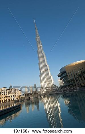 United Arab Emirates, Dubai, Burj Al Khalifa - The World's Tallest Building. View Large Photo Image Stock Photo - United Arab Emirates, Dubai, Burj Al Khalifa - The World's Tallest Building.. Fotosearch