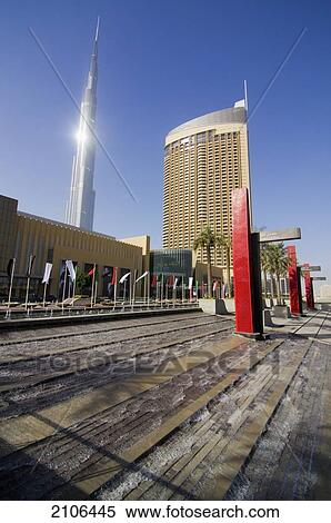 Stock Photography - United Arab Emirates, Dubai; Dubai, View of Burj Khalifa hotel. Fotosearch