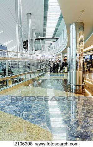 Stock Photo - United Arab Emirates, Interior of Al Maktoum airport; Dubai. Fotosearch