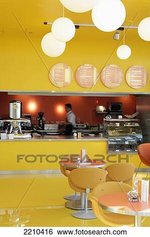 Stock Photograph - United Arab Emirates, Liptons T Junction - New Trendy Cafe Inside The Burjuman Shopping Mall; Dubai. Fotosearch