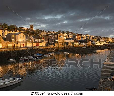 Picture - United Kingdom, England, Cornwall, Quayside; Falmouth. Fotosearch