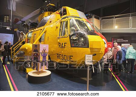 Stock Photo - United Kingdom, England, Cornwall, National Maritime Museum; Falmouth, Rescue helicopter exhibit. Fotosearch