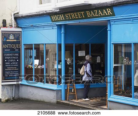 United Kingdom, England, Cornwall, Antique shop; Falmouth View Large Photo Image Stock Photo - United Kingdom, England, Cornwall, Antique shop; Falmouth. Fotosearch