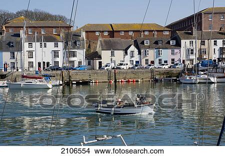 Picture - United Kingdom, England, Dorset, Old Harbour waterfront; Weymouth. Fotosearch