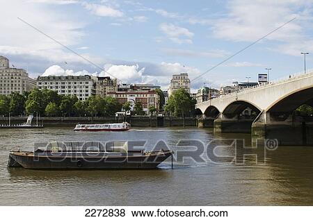 United Kingdom, England, London, View of Thames and Waterloo Bridge; South Bank View Large Photo Image Stock Photo - United Kingdom, England, London, View of Thames and Waterloo Bridge; South Bank. Fotosearch