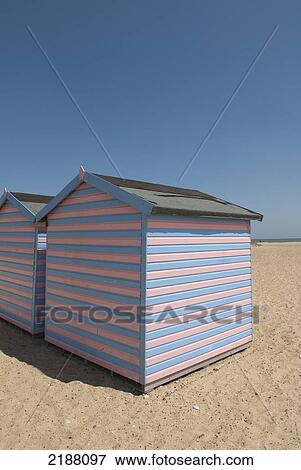 United Kingdom, England, Norfolk, Beach Huts In Scroby Sands; Great Yarmouth View Large Photo Image Stock Photo - United Kingdom, England, Norfolk, Beach Huts In Scroby Sands; Great Yarmouth. Fotosearch
