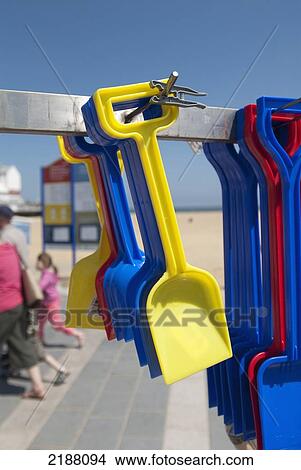 Picture - United Kingdom, England, Norfolk, Spades On Stall Display; Great Yarmouth. Fotosearch