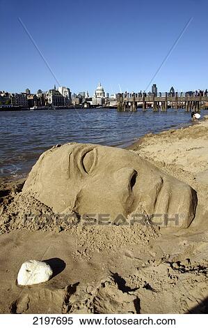 Stock Photography - United Kingdom, England, Sand Sculptures On Southbank Of Thames; London. Fotosearch