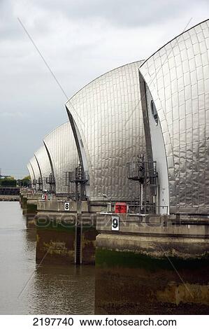 Stock Image - United Kingdom, England, Thames Barrier; London. Fotosearch