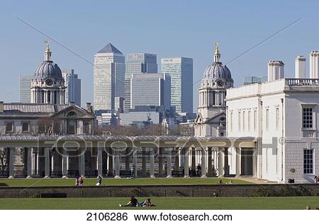 Stock Photograph - United Kingdom, Greenwich; London, part of National maritime Museum, Old Royal Naval College. Fotosearch