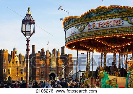 United Kingdom, Hampton Court merry go round; London View Large Photo Image Stock Photograph - United Kingdom, Hampton Court merry go round; London. Fotosearch
