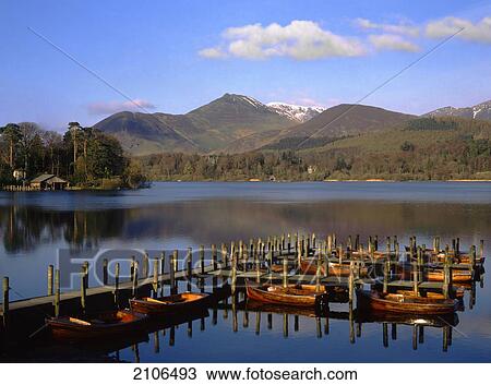 United Kingdom, mountain range and Derwentwater boat jetty; Cumbria, Landscape with lake View Large Photo Image Stock Image - United Kingdom, mountain range and Derwentwater boat jetty; Cumbria, Landscape with lake. Fotosearch