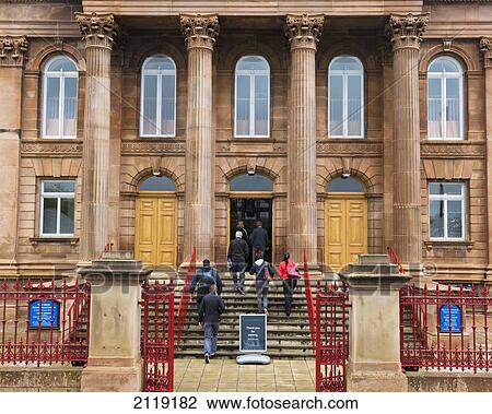 Stock Image - United Kingdom, Northern Ireland, County Londonderry, Entrance to first Derry Presbyterian church; Derry. Fotosearch