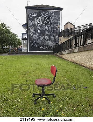 Stock Photography - United Kingdom, Northern Ireland, County Londonderry, Civil Rights Mural in Bogside Area; Derry. Fotosearch