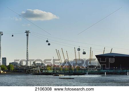 United Kingdom, O2 Arena Greenwich Emirates cable car; London View Large Photo Image Stock Photo - United Kingdom, O2 Arena Greenwich Emirates cable car; London. Fotosearch