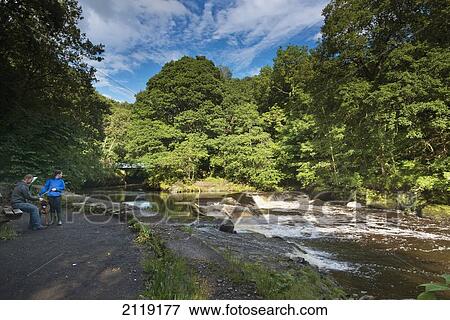 Stock Photo - United Kingdom, River Roe or Red River running through Roe Valley Country Park; Northern Ireland. Fotosearch