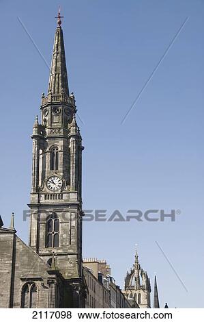 Stock Photo - United Kingdom, Scotland, Edinburgh, buildings along the Royal Mile. Fotosearch
