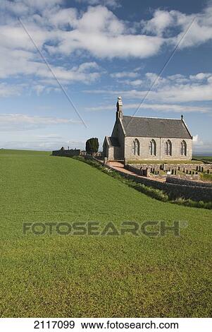 United Kingdom, Scotland, Fife, Small church and grassy meadow. View Large Photo Image Stock Photo - United Kingdom, Scotland, Fife, Small church and grassy meadow.. Fotosearch