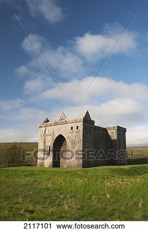 Stock Image - United Kingdom, Scotland, Hermitage Castle near Newcastleton.. Fotosearch