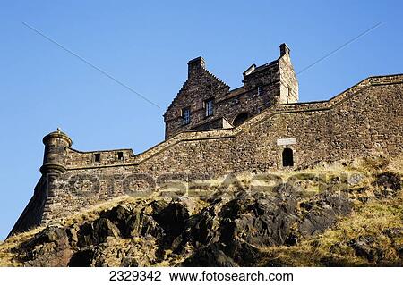 Stock Image - United Kingdom, Scotland, View of Edinburgh Castle; Edinburgh. Fotosearch