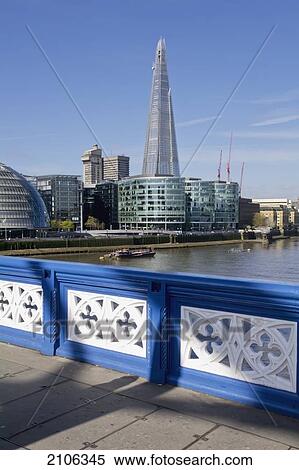 Stock Photography - United Kingdom, Skyline with Shard building seen from Tower Bridge; London. Fotosearch
