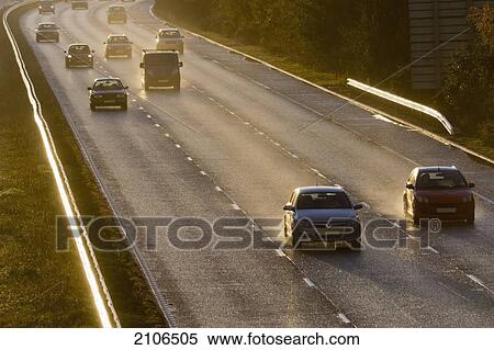 United Kingdom, Traffic on Motorway A3 on early morning; Surrey View Large Photo Image Stock Photography - United Kingdom, Traffic on Motorway A3 on early morning; Surrey. Fotosearch