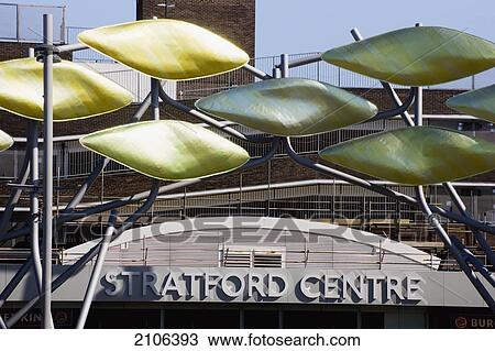 Stock Image - United Kingdom, View of Stratford Center; London. Fotosearch