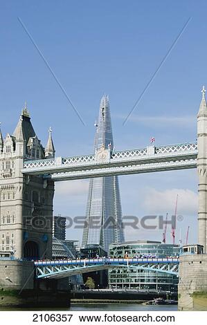 United Kingdom, View of Tower Bridge and Sahrd building; London View Large Photo Image Stock Photo - United Kingdom, View of Tower Bridge and Sahrd building; London. Fotosearch