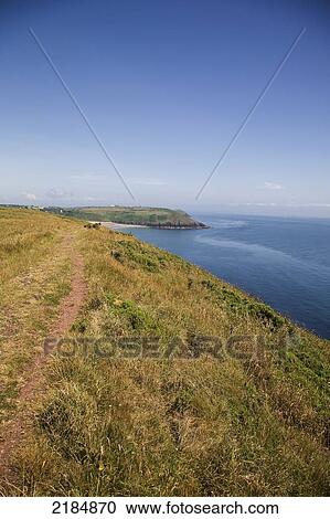 Stock Image - United Kingdom, Wales, Cliffs Of Manorbier; Pembrokeshire. Fotosearch