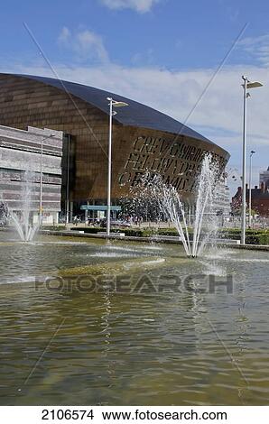 United Kingdom, Wales, Millennium Center; Cardiff View Large Photo Image Picture - United Kingdom, Wales, Millennium Center; Cardiff. Fotosearch