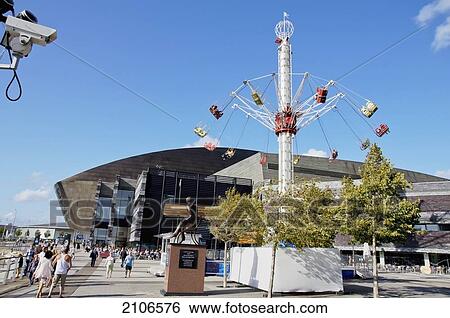 Stock Photograph - United Kingdom, Wales, Millennium Center; Cardiff. Fotosearch