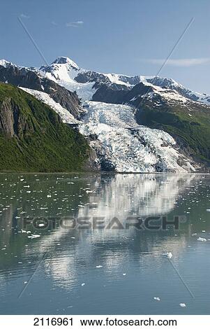 Stock Image - United States, Alaska, Inside Passage, College Fjord, Vasser Glacier.. Fotosearch