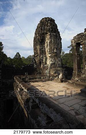 Upper level of Bayon temple Siem Reap Cambodia View Large Photo Image Stock Image - Upper level of Bayon temple Siem Reap Cambodia. Fotosearch