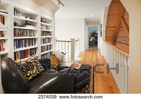 Upstairs Study Of West Coast Home; Mayne Island, British Columbia, Canada View Large Photo Image Stock Photo - Upstairs Study Of West Coast Home; Mayne Island, British Columbia, Canada. Fotosearch